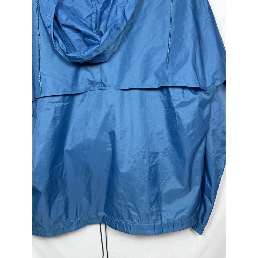 Vintage 80s Adidas Originals Windbreaker Jacket Trefoil M Blue Packable Hooded